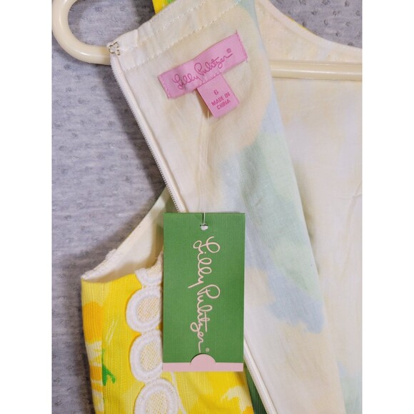 NWT Lilly Pulitzer Yellow Mila Shift Dress Sz 6 First Impression Sunglow Yellow - Picture 15 of 16